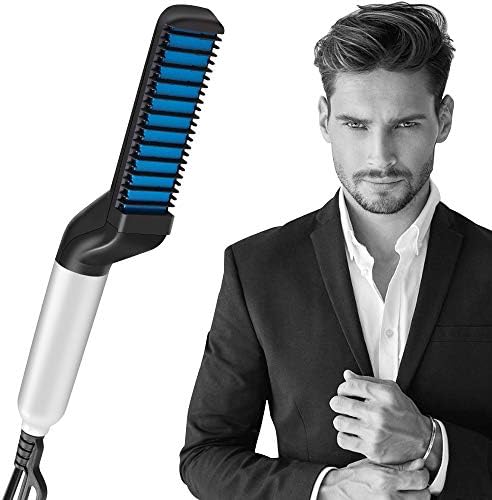BALIYA Beard Straightener, Quick Hair Beard Straightening Comb for Men, Electric Hair Styling Comb Straightener Magic Massage Comb Beard Straightening Multifunctional Electric Hair Tool for Men