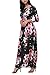 GAMISS Women Vintage Floral 3/4 Sleeve Long Dress Boho Casual Wedding Party Maxi Dress