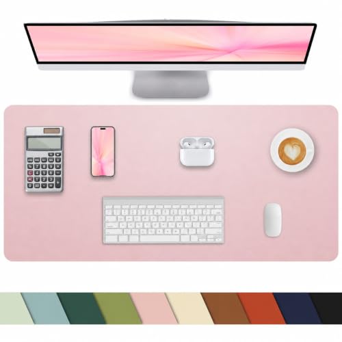 Rose PU Leather Desk Pad Protector Pink