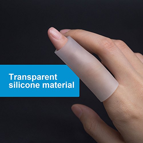 Finger Sleeve Protector (10 Pcs) Silicone Thumb Protector Finger Cots Great for Trigger Finger for Arthritis Basketball Mallet - Thumbnail 3