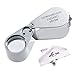MSLAN 30X Full Metal Illuminated Jewelers Magnifier,Best Folding Pocket Magnifying Glass Jewelers Lens Eye Loupe with LED Light(Detecting/Jewelry Identifying Type)
