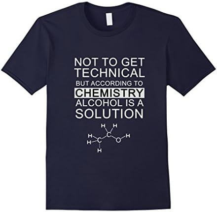 Mens Funny Science Chemistry Alcohol Solution Joke T-Shirt Tee XL Navy