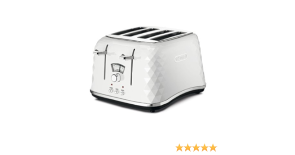 DeLonghi Brillante Faceted 4 Slice Toaster CTJ4003.W - White by DeLonghi