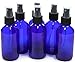 6, Cobalt Blue, 4 oz Glass Bottles, with Black Fine Mist Sprayer primary