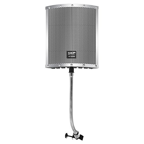 SKP Pro Audio RF-20 Studio Microphone Reflection Filter Isolation Shield Absorber Filter Vocal Isolation Booth with Lightweight Aluminum Panel, Thick Soundproofing Foams for Mic Stand