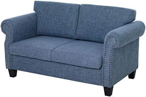Homcom Fabric Solid Wood 2 Seater Sofa Lover Couch For Tiny Living
