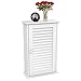 Yaheetech White Wood Bathroom Wall Mount Cabinet Toilet Medicine Storage Organizer Single Door with Height Adjustable Shelves