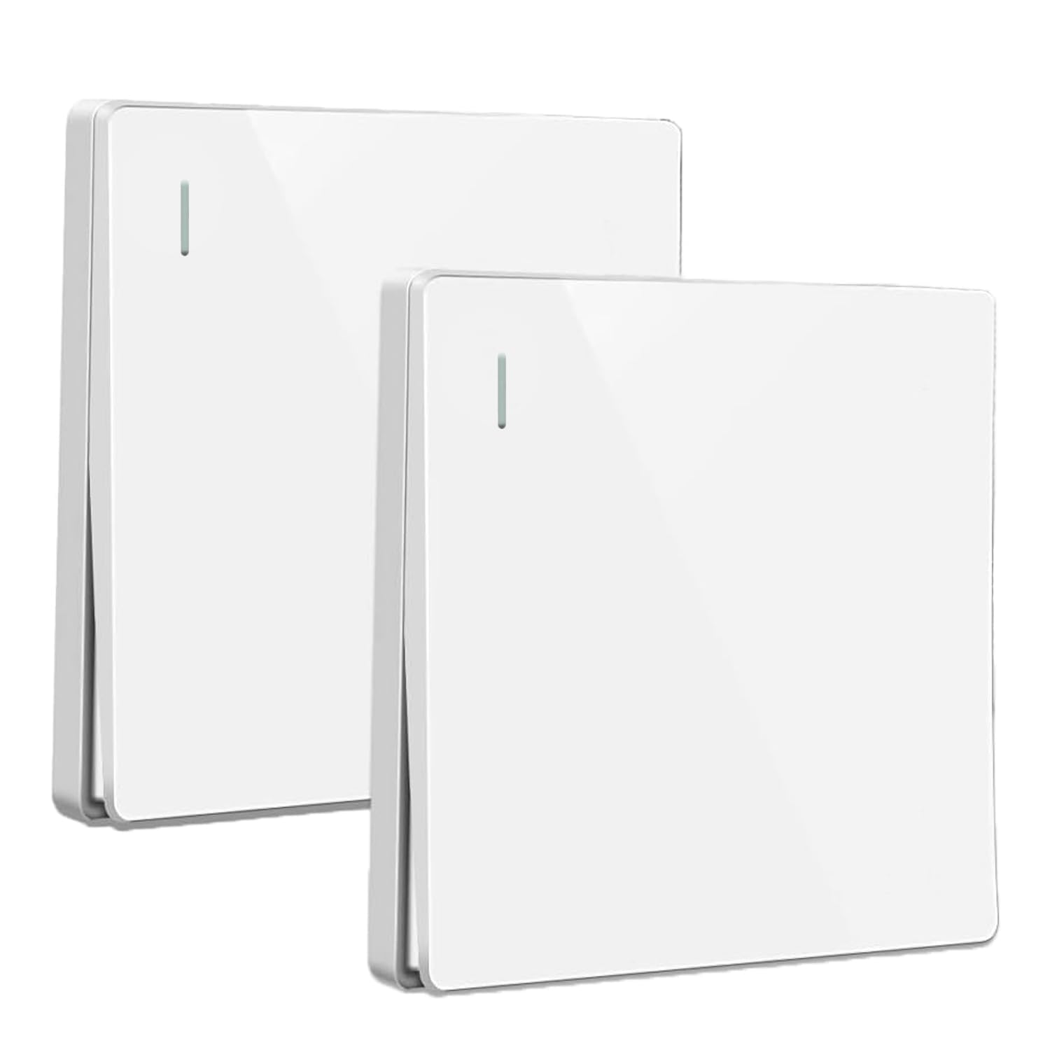 ZFQ 2 Pack Rocker Button Switch White Wall Panel Electrical Single Light Switch, 1 Gang 2 Way, 10A 250V