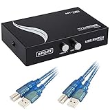 EEEKit Bundle for Printer Switch,2 Port USB 2.0 Manual Printer Scanner Sharing Switch Hub 2 PC to 1 Splitter Adapter,2 Pack USB A to B Printer Cable