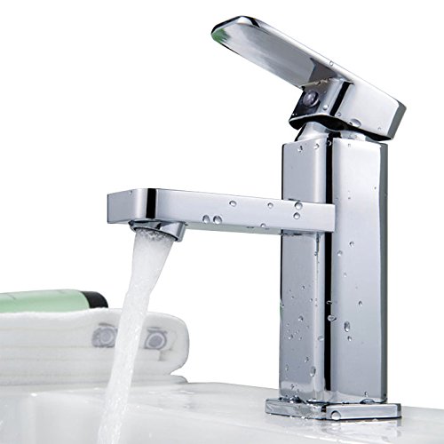 ROVATE Bathroom Vessel Vanity Faucet with Aerator, Single Handle Sink Tap Chrome Polished