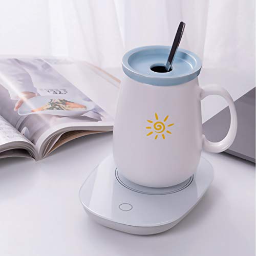 Yuntec Coffee Mug Warmer, Cup Heater for Desk Coffee Warmer Beverage Warmer Automatic Thermostatic Smart Cup Heater for Coffee, Milk, Tea, Cocoa, Water, Home and Office Use - White - Thumbnail 7