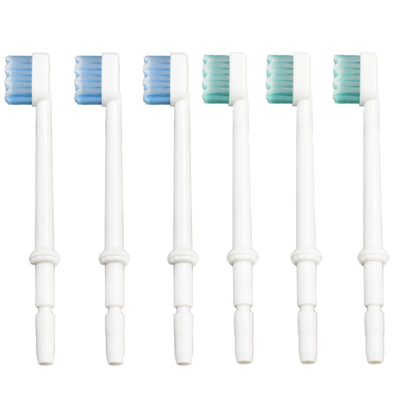 Replacement Tips for Waterpik Aquarius Water Flosser, Compatible with Waterpik Water Flossers Toothbrush Replacement Heads (6 Brush Head Tips)