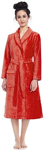 Short Women's Short Terry Robe- Raspberry - Extra Extra Large