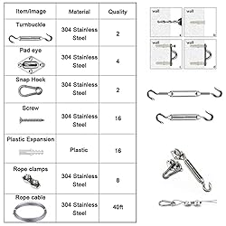 Sun Shade Hardware Kit for Rectangle and Square Sun