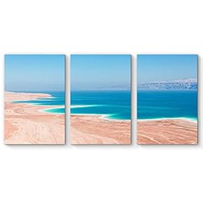 3 Piece Canvas Wall Art for Living Room Bedroom Home Artwork Paintings Romantic Beach Ready to Hang - 16"x24" x 3 Panels