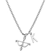 Personalized Archery Bow and Arrow Charm Necklace, Archery Jewelry, Gift for Women