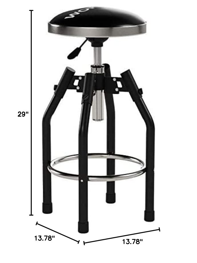 WORKPRO Heavy Duty Adjustable Hydraulic Shop Stool,Garage Bar Stool