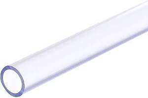 MECCANIXITY Clear PVC Rigid Tube Round Pipe 12mm(1/2"） ID 16mm(5/8"） OD 14" High Impact for Water Pipe, Aquarium, Fish Tank, Greenhouse Garden, Clear Blue