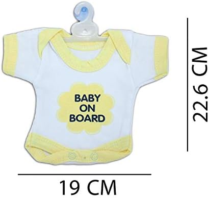 Billy Bum Baby On Board Multicolored Cloth Logo Hanging Safety Sign with Suction Cup for Car (R Yellow)