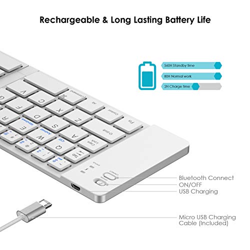 IKOS Folding Bluetooth Wireless Keyboard Slim Pocket Portable Travel