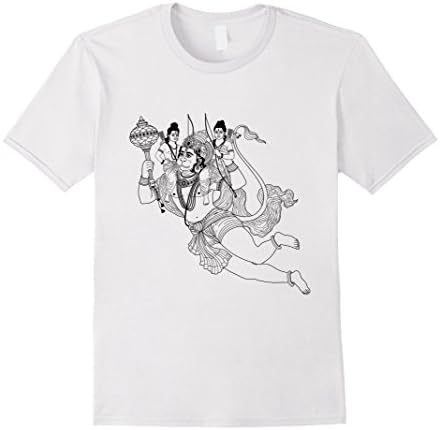 Mens Lord Hanuman Hindu Hinduism God T-Shirt Large White
