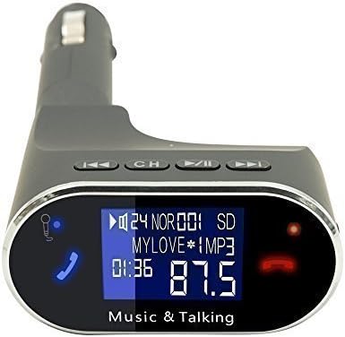 SORKER LCD Wireless Car Bluetooth Fm Transmitter Radio Adapter with USB Charging Port for Smartphones and More