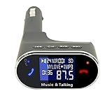 SORKER LCD Wireless Car Bluetooth Fm Transmitter Radio Adapter with USB Charging Port for Smartphones and More