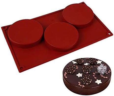 Silicone Mold 3 Cavity Coaster Bakeware DIY Tool for Cake Pie Custard Tart Resin Chocolate