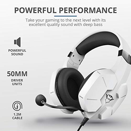 Trust-Gaming-Cascos-PS4-PS5-GXT-323W-Carus-Auriculares-Gamer-con-Microfono-Flexible-Cable-de-12-m-para-Playstation-4-5-Blanco