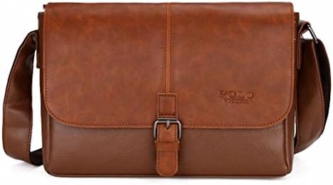 Men's Shoulder Bag Magnetic Open Casual Trendy Men Crossbody Bag England Style Handbag sacoche homme Brown