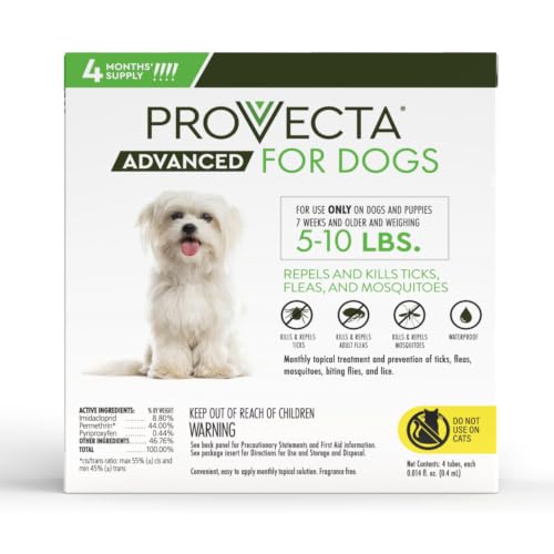 Provecta® Advanced Flea & Tick for Small Dogs 5-10 lbs, 4-Month Supply