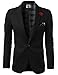 H2H Mens Casual Fashion Slim Fit Blazer Jacket with Snap Collar Black US S/Asia M (KMOBL01)