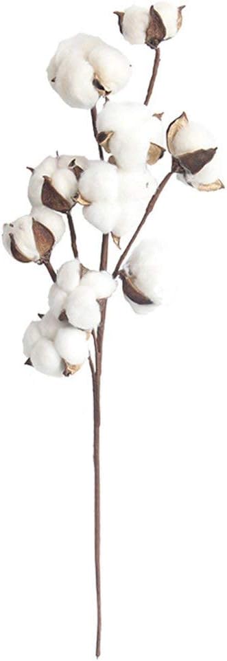 Amazon シミュレーションフラワー10ナチュラルコットンブランチメーカーホームデコレーションウェディングブーケプラントフラワーウォールフェイク フラワー ホワイト 造花 オンライン通販