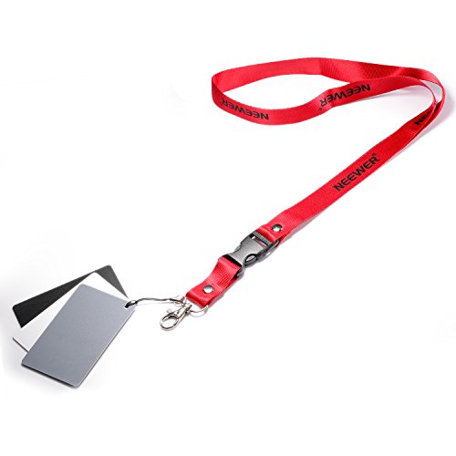 Neewer Digital Grey Card Set - 4" x 5" White Balance Card 18% Gray Card for Digital and Film Photography with Premium Lanyard