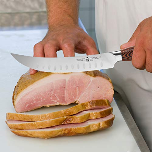 TUO Butcher Knife 8 inch Granton Edge Butcher's Breaking Cimitar