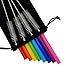 Nesspool 10.5 Inch Extra Long Reusable Silicone Straws Drinking for 30oz 20oz Tumbler and Mason Jars - 8 Pack Flexible Straws with 4 Cleaning Brushes and 1 Carrying Case - Eco Friendly - BPA Free