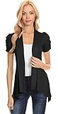 Black Cardigan Womens Reg And Plus Size Short Sleeve Open Cardigan, Black