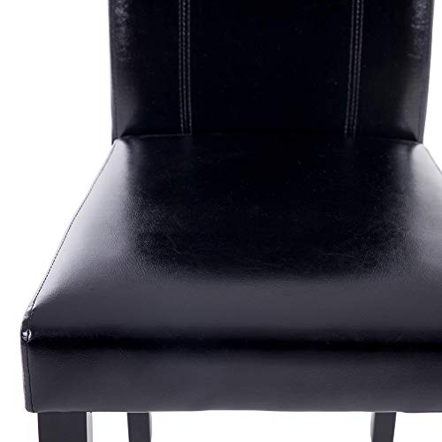 Set of 6 Modern Fabric Upholstered Dining Chairs Elegant Design Dining Room Chairs (Black Set of 6)