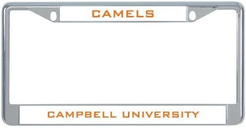 Campbell Metal License Plate Frame in Chrome Camels 12" x 6"