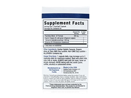 image for Healing Foods Company 100% Organic Wild Oregano Oil in Capsules - Cand