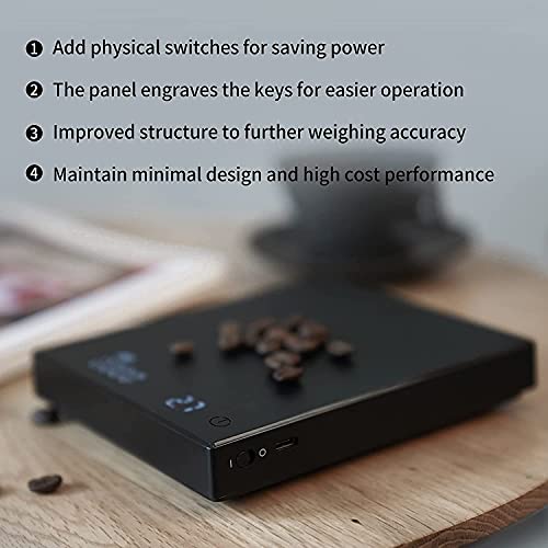TIMEMORE Coffee Scale, Espresso Scale,Weigh Digital Scale with Timer,2000 Grams(Black)