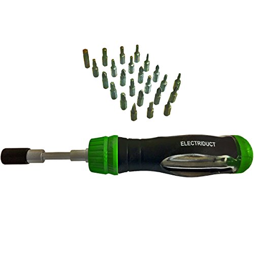 25 Piece Ratchet Screwdriver Set with Telescoping Extension and Quick Release