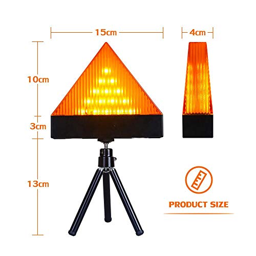 2-in-1 LED Warning Triangle Light Roadside Hazard Warning Light Reflective Warning Road Safety Triangle Kit Led Emergency Beacon Light Rooftop Strobe Light for Car Truck Boat
