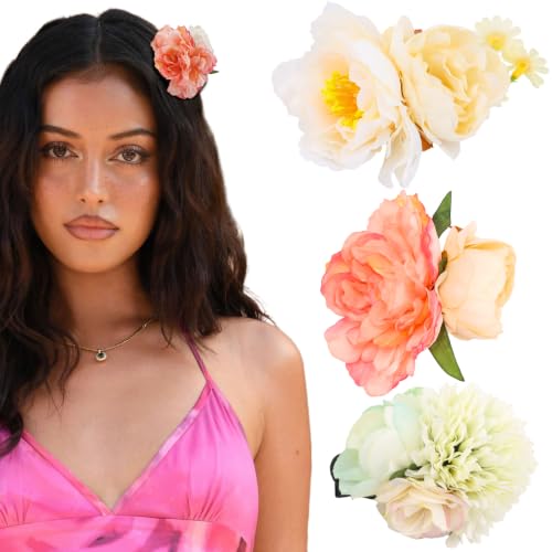 KICOSY 3PCS Flower Hair Clips, Boho Flower Hair Pins for Women at Amazon