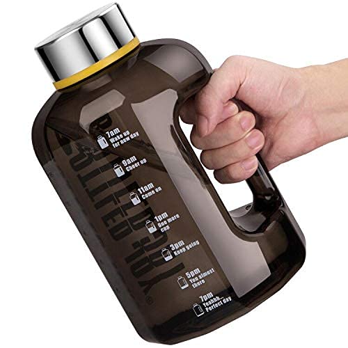 VENNERLI Water Bottles 2.2l Sports Water Bottle with Time Markings - BPA Free Xl Jug Leak Free Large with Handle Durable Reusable for Gym, Training, Hiking, Travel, Office, School