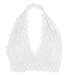 Floral Lace Halter Bra Bralette (L, White)