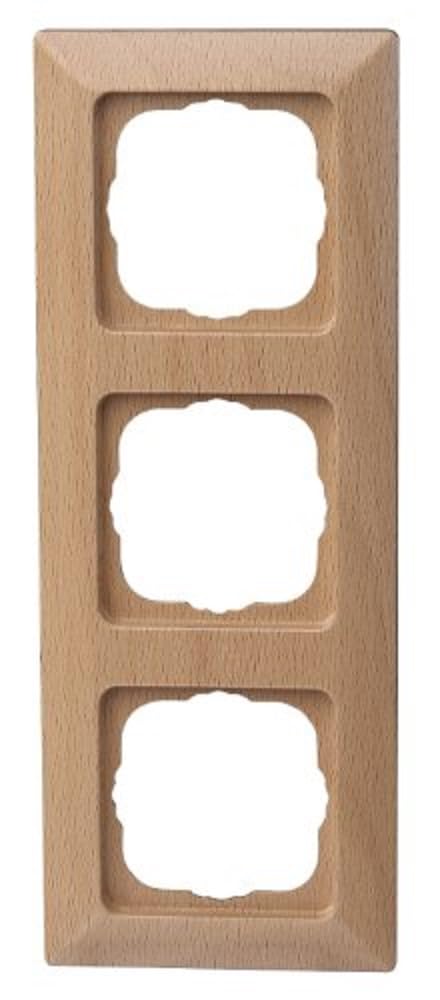 Kopp Milano 306715084 Faceplate Cover Frame for 3 Sockets for Vertical and Horizontal Mounting Beech