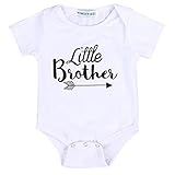 Rainbowlight Little Brother Print Cotton T-Shirt & Bodysuit Set for Newborn toddler Boy 0-18 Months (70/0-6 M)