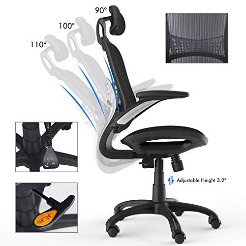 Komene Ergonomic Mesh Office Chair，High Back Desk Chair Adjustable