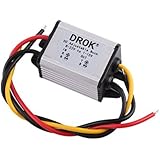 DROK  Waterproof DC Buck Converter Voltage Regulator 8-22V to 1-15V 5V 12V 3A Adjustable Output Power Supply Transformer